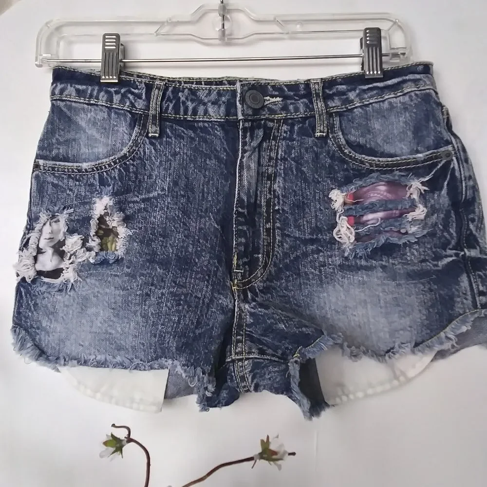 Shorts Cut Off Art To Wear Denim Whimsical Fairy Fairycore Unusual Rare …